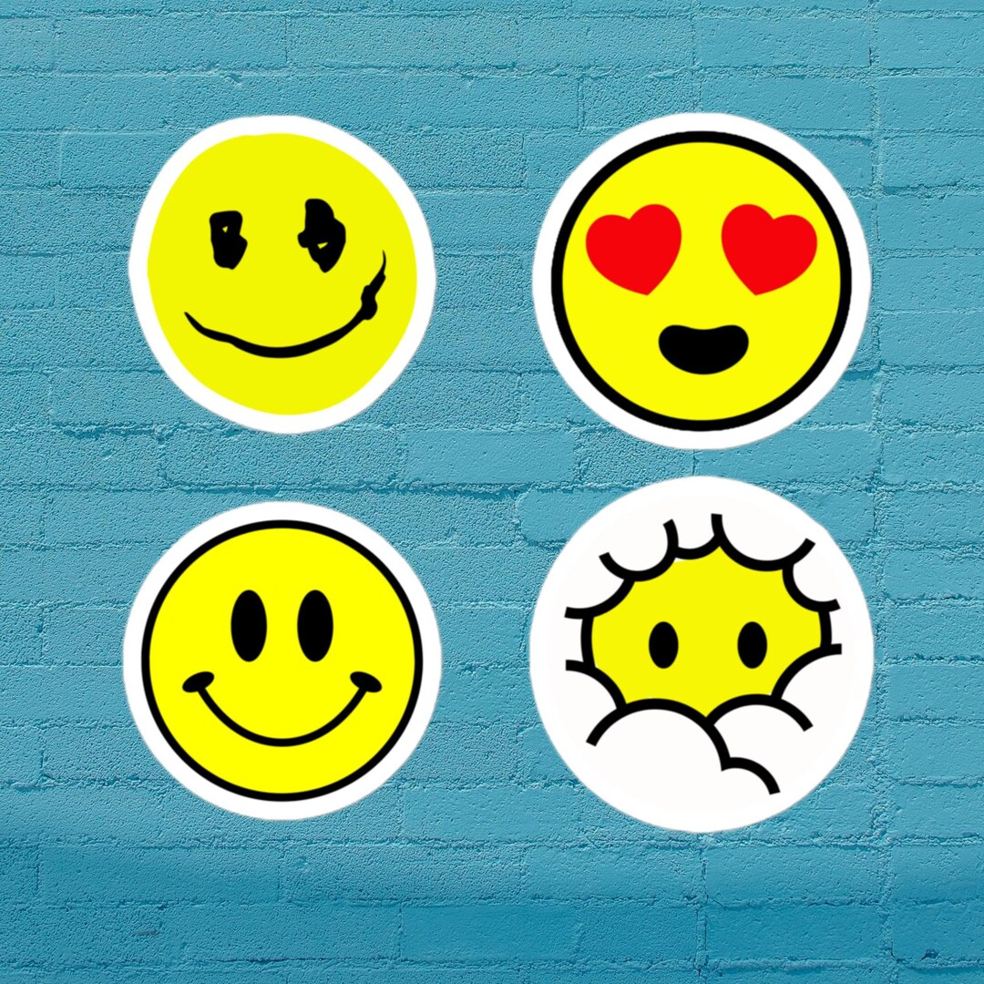 Love Smiley Stickers Emoji Laptop Water Bottle Vinyl Decals Etsy