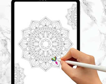 Printable Adult Coloring Page, Flower Mandala , Instant Download,Kids Mandala Coloring Pages,20 Mandalas