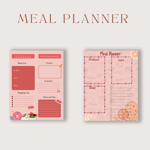 Colorful Daily Meal Planner, Digital Meal Planner, Meal Plan Template ...