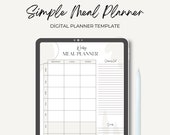 Meal Planner Printable, Weekly Food Diary, Meal Tracker, Food Journal, Menu Plan & Prep, PDF Digital Download A4, Grocery List