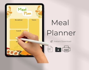 Meal Planner Printable,The Menu of The Day,Meal Tracker,Food Planner,Digital Food Journal,Daily Meal Planner,US Letter Size Meal planner