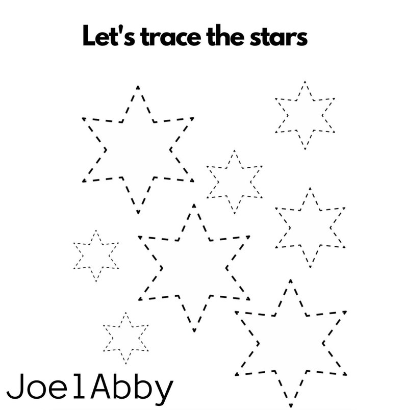 Star Tracing for Homesholl Preschool Kindergarten 24 Etsy
