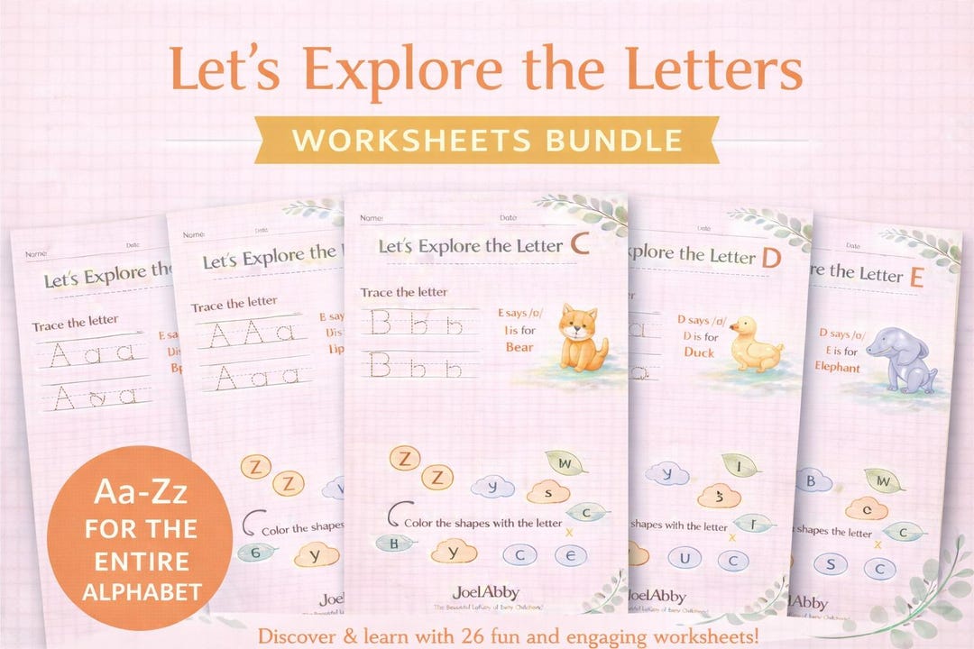 Letter Tracing Worksheets, Homeschool Kindergarten Printable (PDF ...