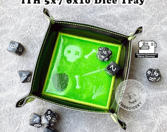 Gelatinous Cube DND Dungeons Dragons ITH Dice Tray In the Hoop Applique Embroidery Pattern DIY Craft Critical Role D20 Role Play Board Game