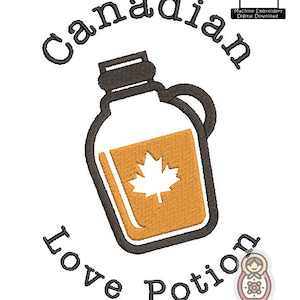 Kanadischer Love Potion Ahornsirup Kanada Norden Maschinenstickerei Digital Download Muster 13x20 DIY Handwerk Sew Tree Woods