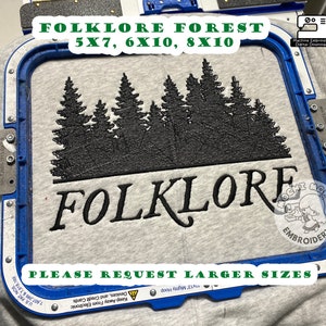 Folklore Forest Singer Musician Swift Machine Embroidery Pattern 5x7 6x10 8x10 Download Pop Country Swiftie DIY Craft Woodland Woods Vintage