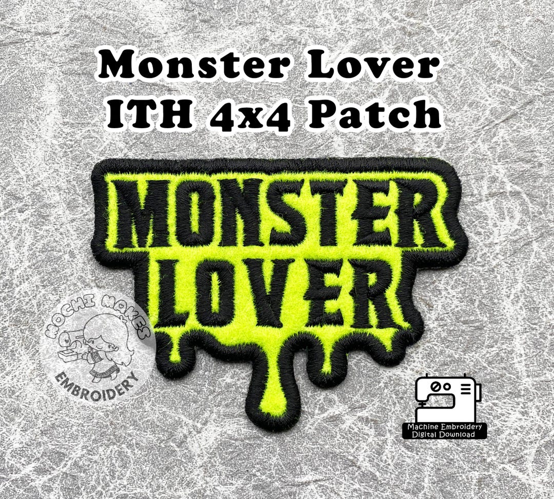 Monster Lover ITH in the Hoop Embroidery Patch Pattern Download