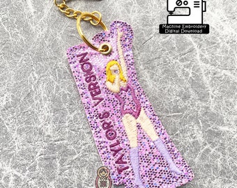 In My Tour Era Swiftie Inspired ITH In the Hoop Keychain Machine Embroidery Pattern Download DIY Craft Music Musician Pop Country Singer