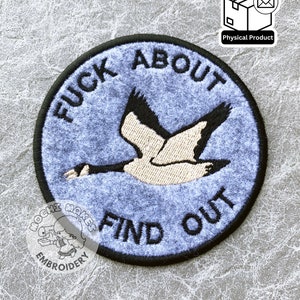 Fuck About Find Out Canada Goose geborduurde opstrijkpatch Noord-Canadese vogel Cobra Chicken FAFO Funny Comedy