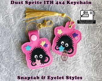 Dust Sprite ITH In the Hoop DIY Keychain Machine Embroidery Pattern Download Anime Japan Japanese Kid Craft Konpeito Kawaii 4x4 Cosplay