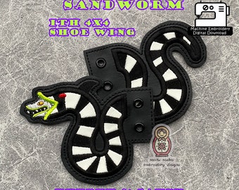 Beetle Sandworm Halloween Spooky Gothic Horror ITH Shoe Wing In the Hoop Boot Accessory Embroidery Pattern 4x4 Applique Costume Cosplay DIY