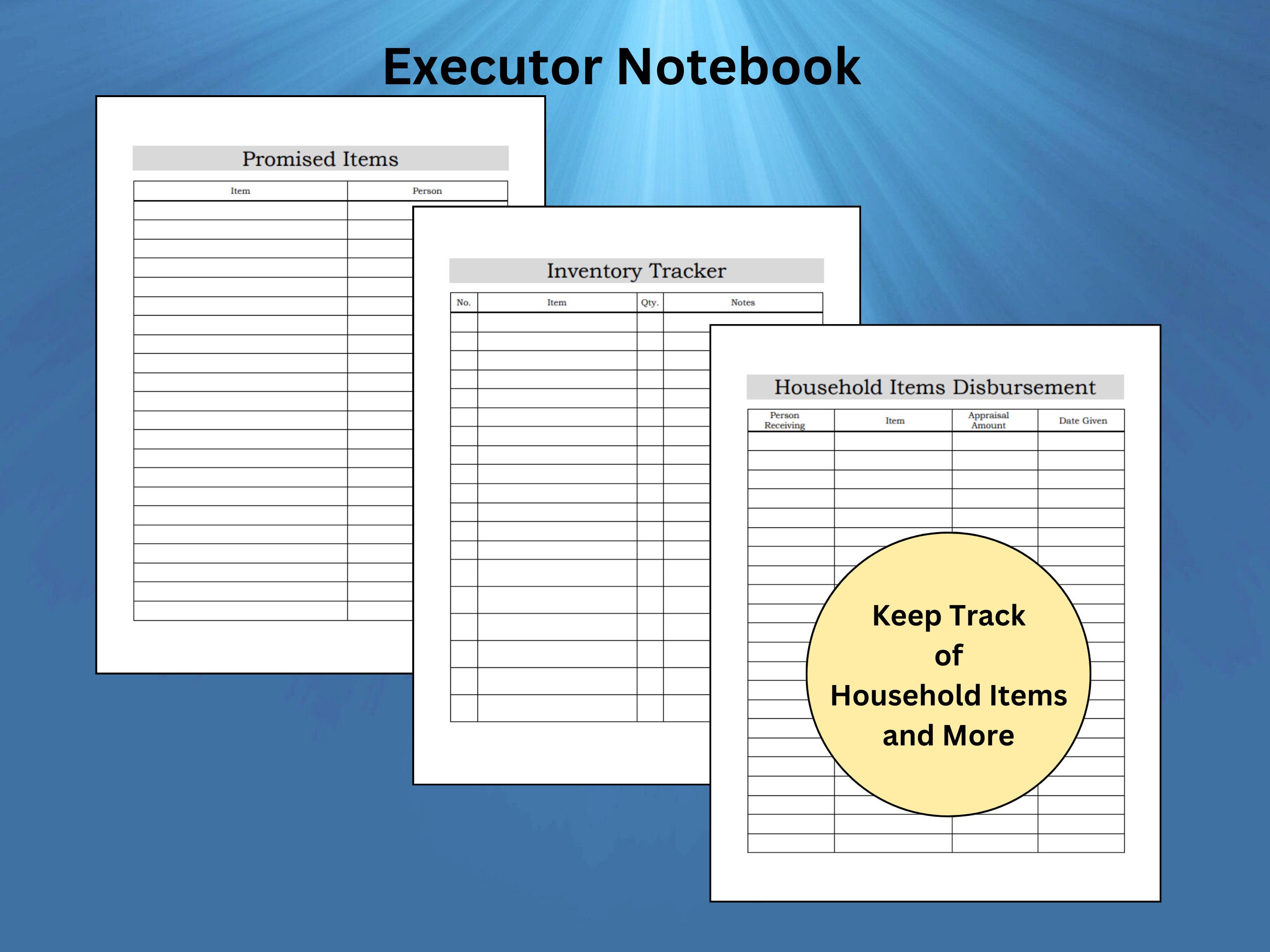 Updated Executor Worksheets Bundle Printable - Etsy