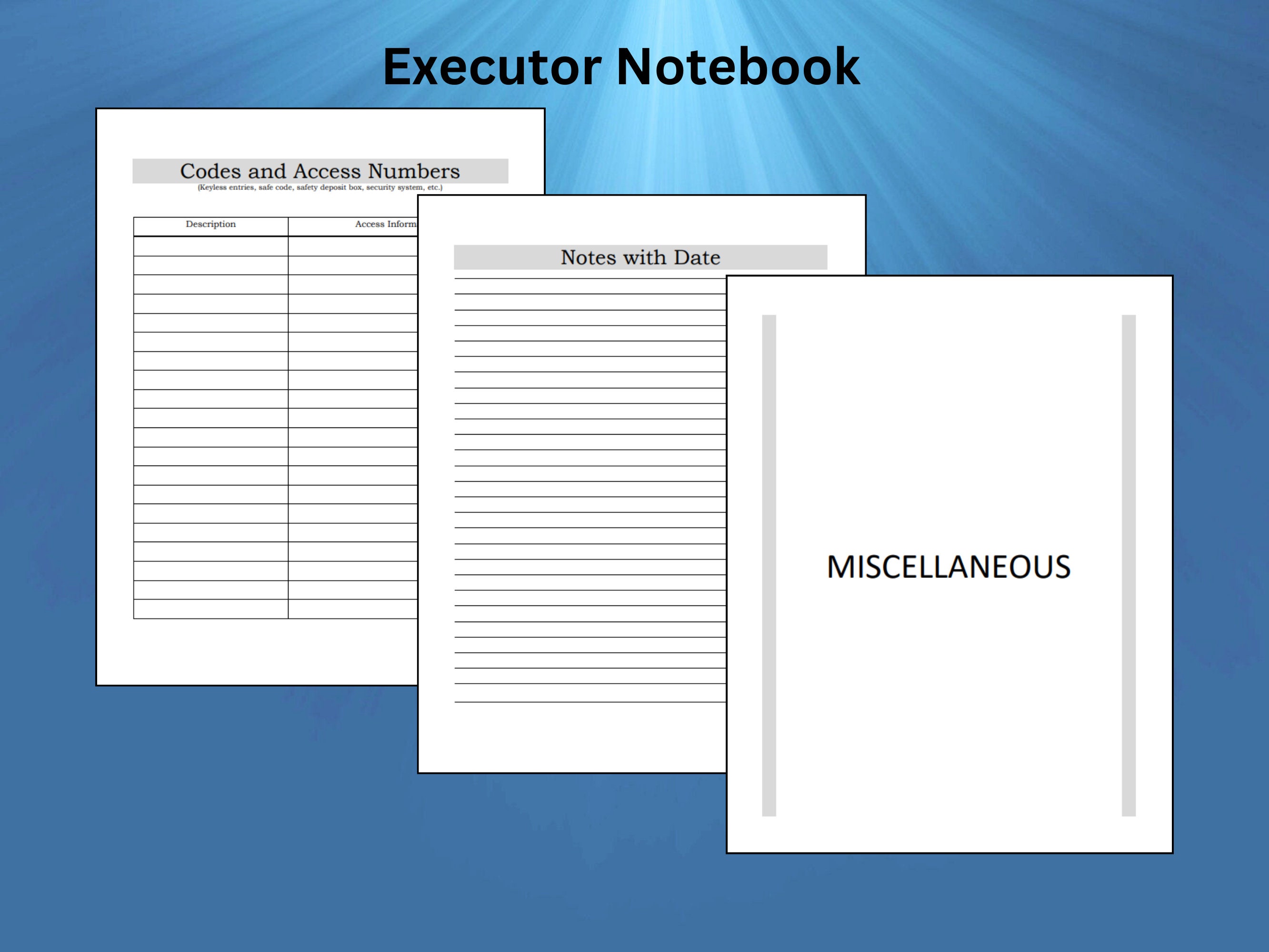 Updated Executor Worksheets Bundle Printable - Etsy