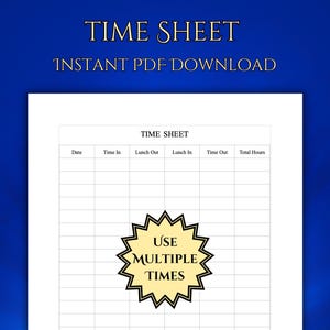 Time Sheet Template Page - Printable