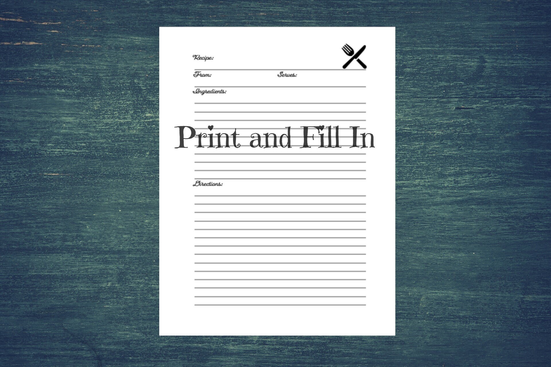 Recipe Page Print - Etsy