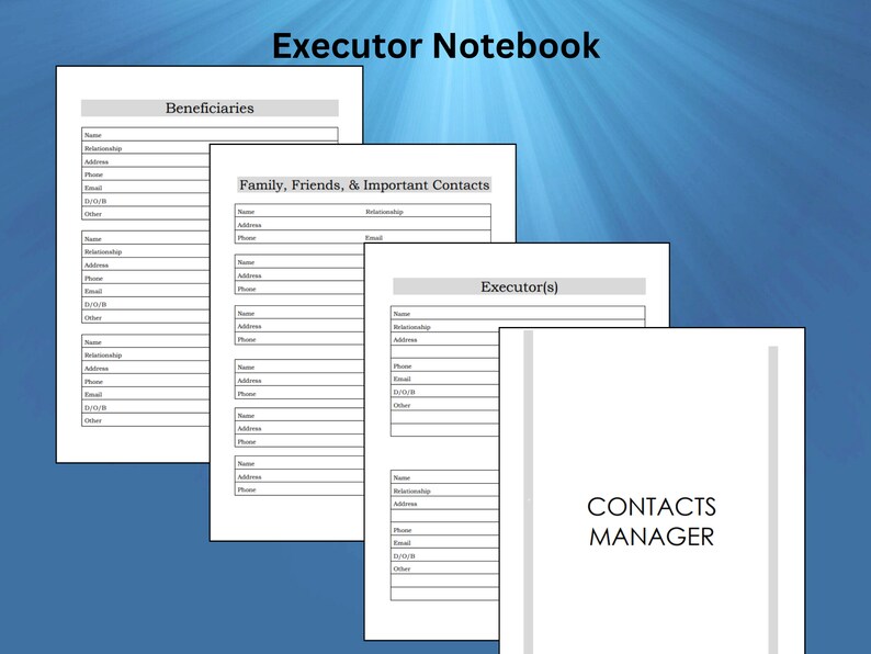 Updated Executor Worksheets Bundle Printable - Etsy