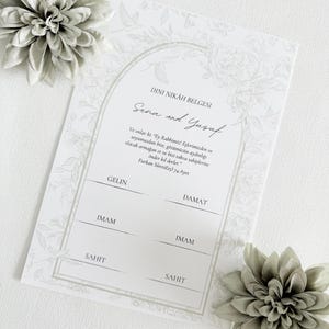 Tu Nikah Belgesi | Certificado de matrimonio | Folio para recuerdos de boda | Certificado de matrimonio islámico | Certificado de matrimonio islámico