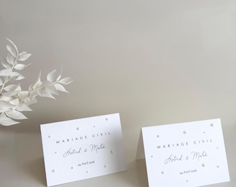 Wedding Place Cards Masa Kartı – Personalized Place Cards with Pearls – Wedding Place Card – Minimalist Name Card
