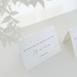 Segnaposto per matrimonio | Masa Kartı | Segnaposto personalizzati con perle | Matrimonio | Henné | Nisan | Fidanzamento