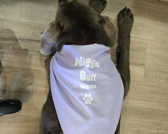 Personalized Dog Bandana, Custom Dog Name Bandana, Cotton Pet Bandana, Puppy Gift, Dog Mom Gift, Handmade Dog Accessory