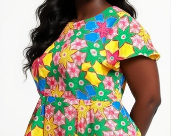 Flower Peplum Blouse