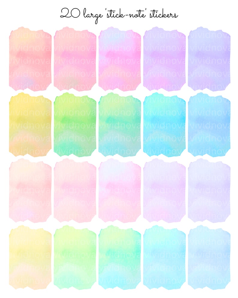 Watercolor Swatches Pre-cropped Digital Stickers | 131 Individual PNG ...