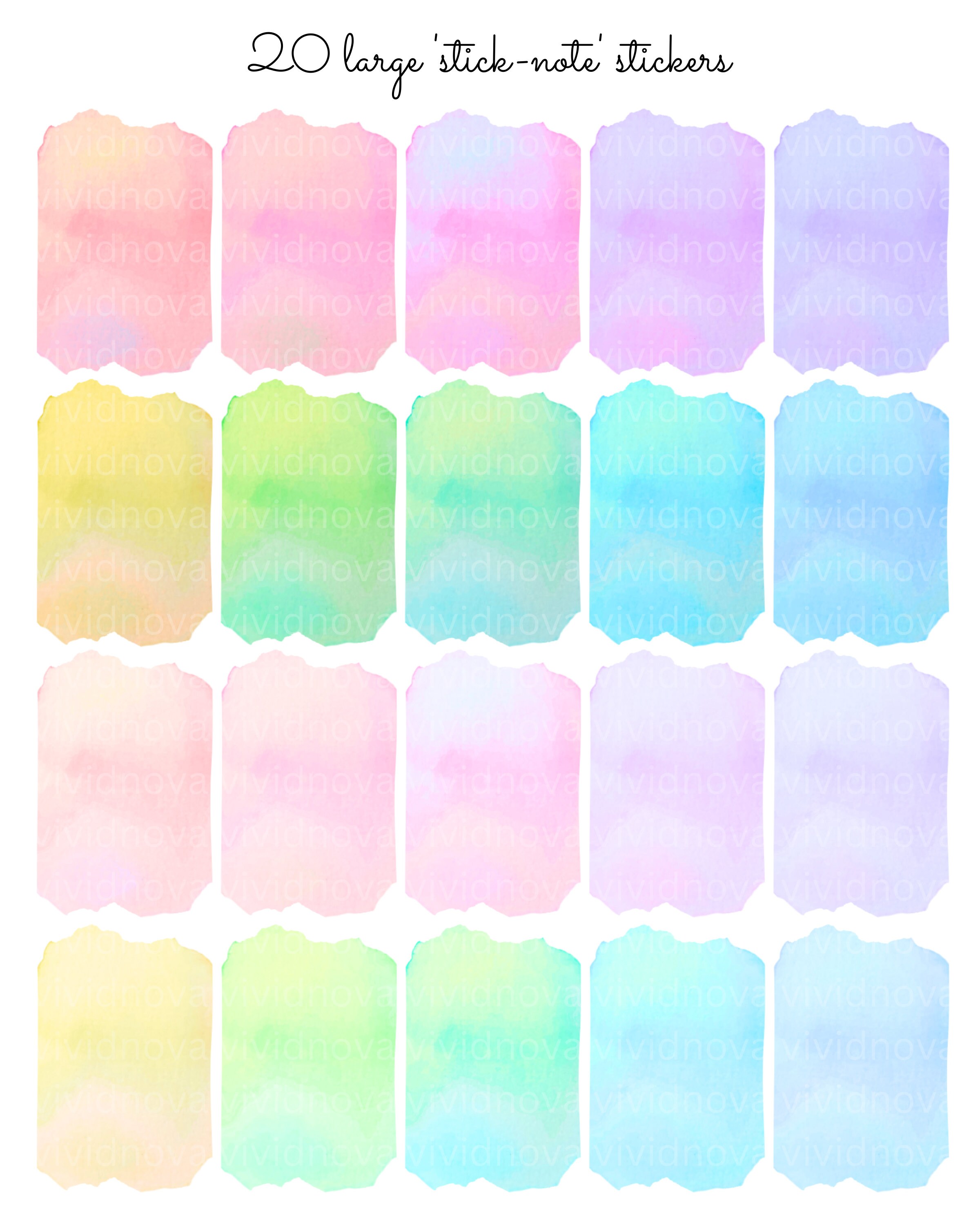 Swatch Stickers Watercolor Swatches Pre-cropped Digital Stickers | 131 Individual PNG ...