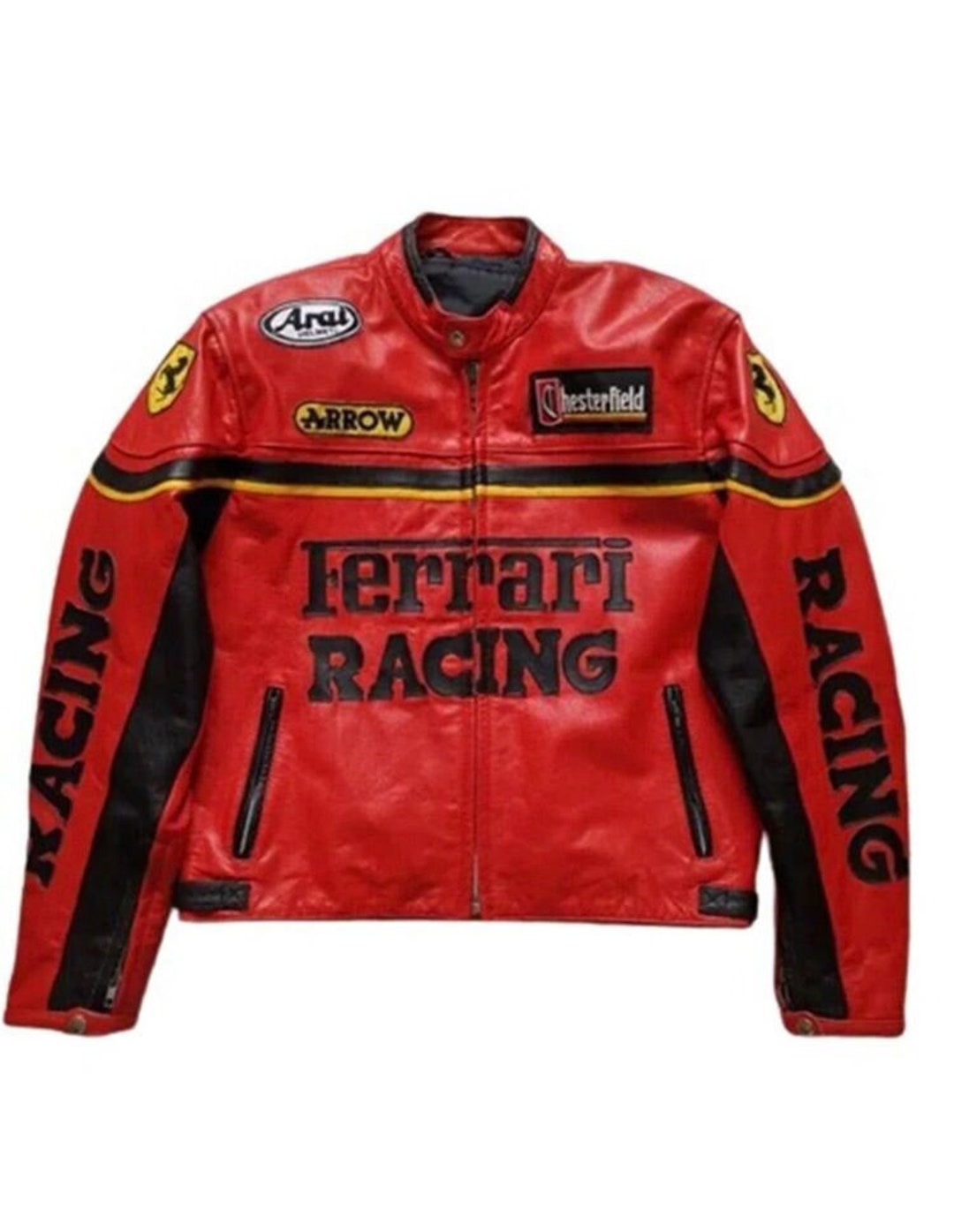 Ferrari F1 Racing Jacket Men Cowhide Leather Formula Man F1 - Etsy