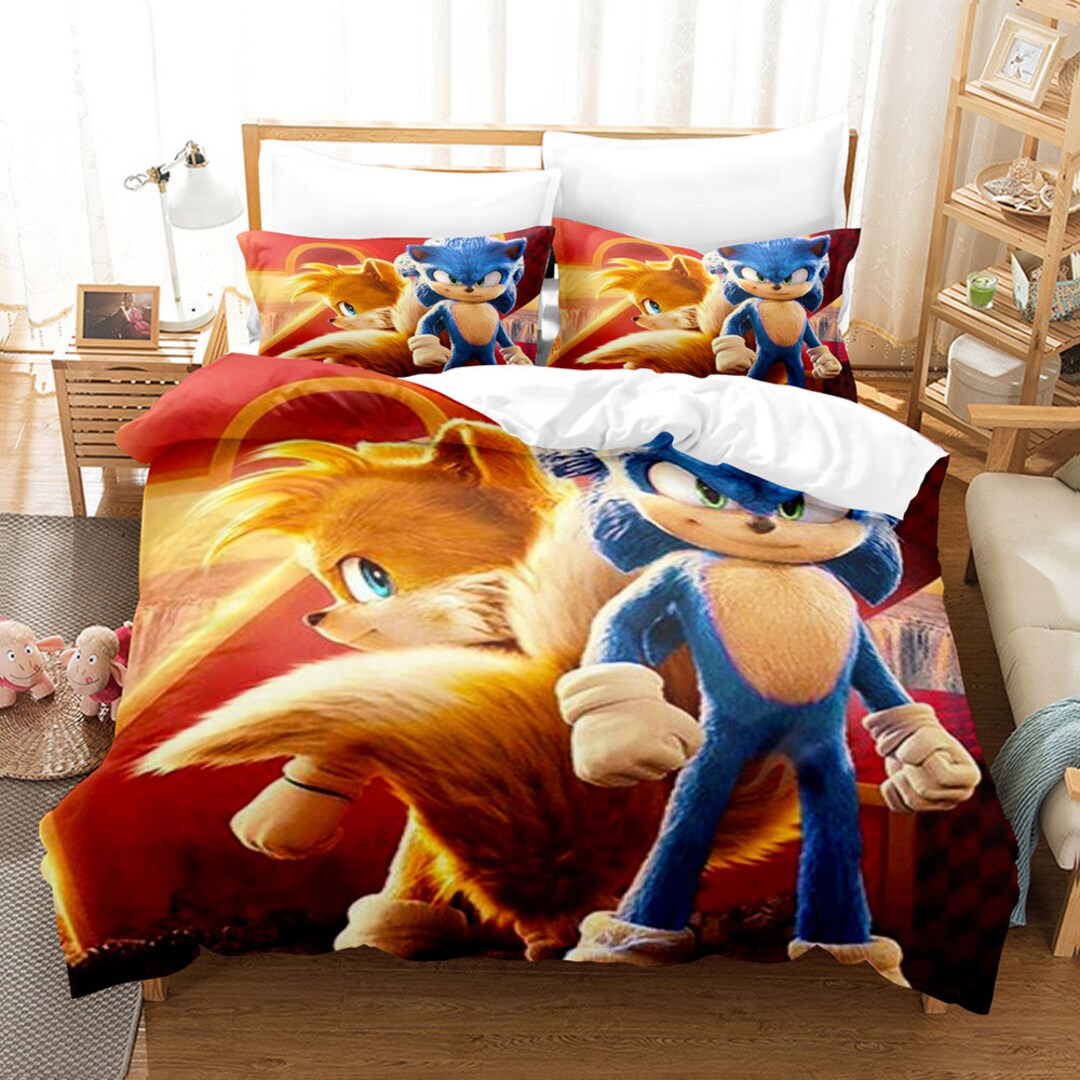 3D Printed Sonic the Hedgehog Bedding Set Queen Baby Zipper Etsy