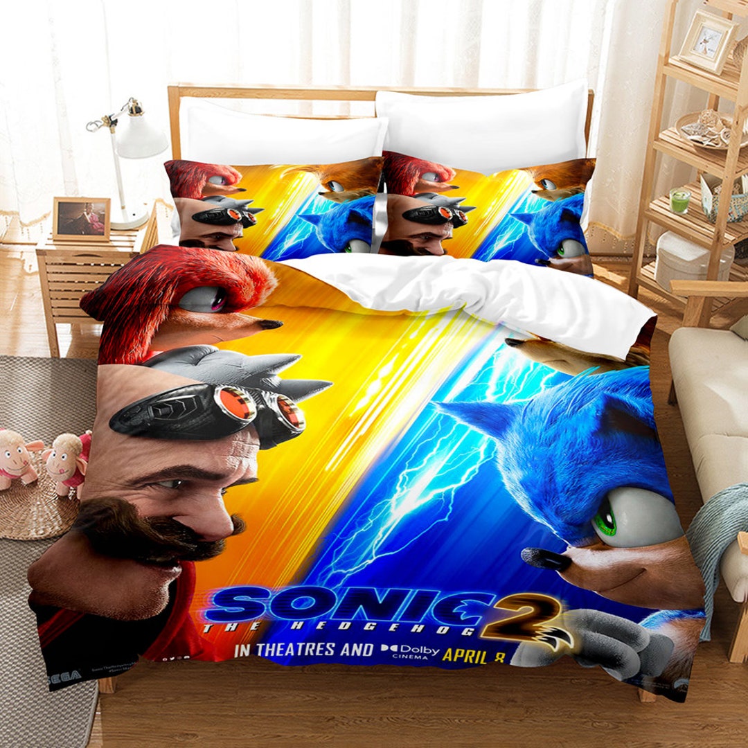 3D Printed Sonic the Hedgehog Bedding Set Queen Baby Zipper Etsy