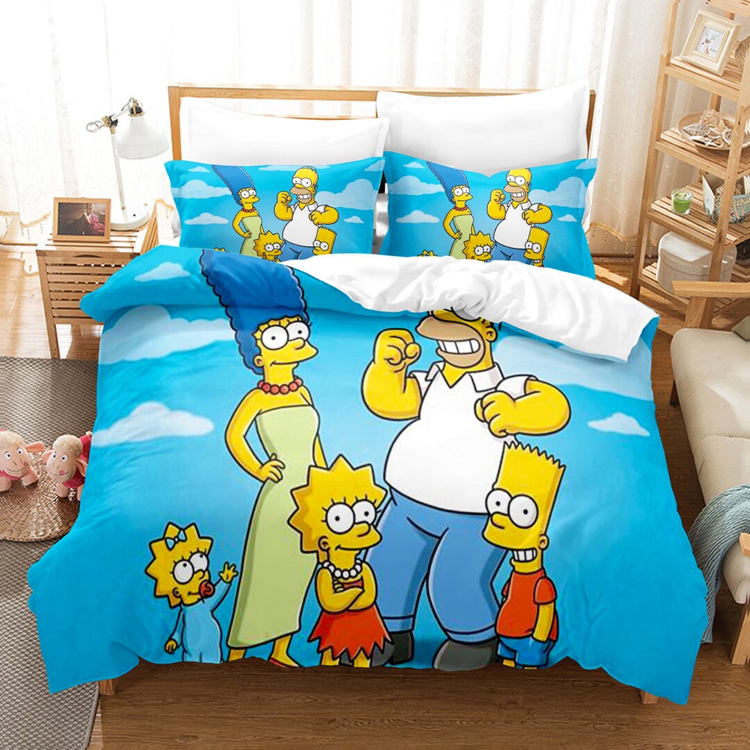 3D Printed the Simpsons Bedding Set Queen Baby Zipper Bedding Etsy