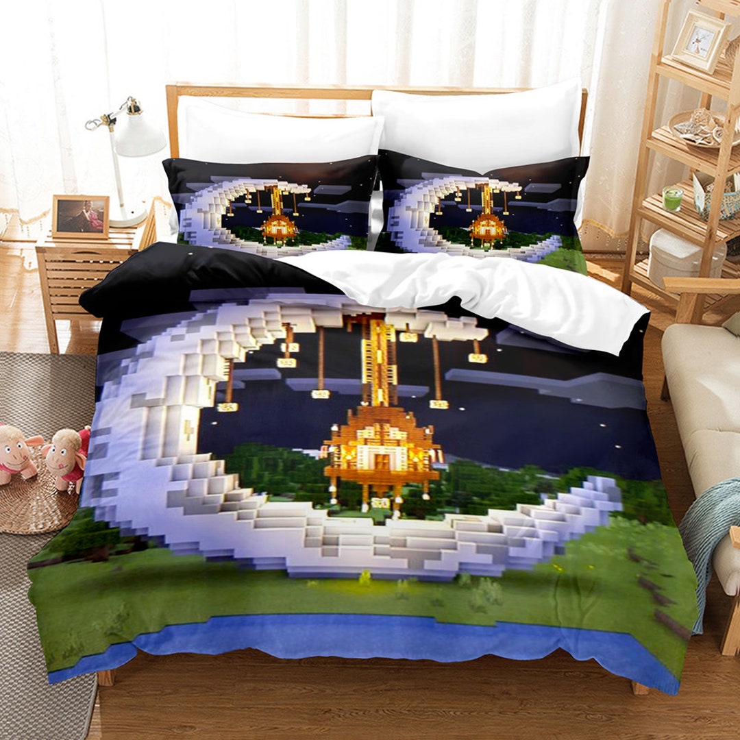3D Printed Minecraft Bedding Set Queen Baby Zipper Bedding Etsy