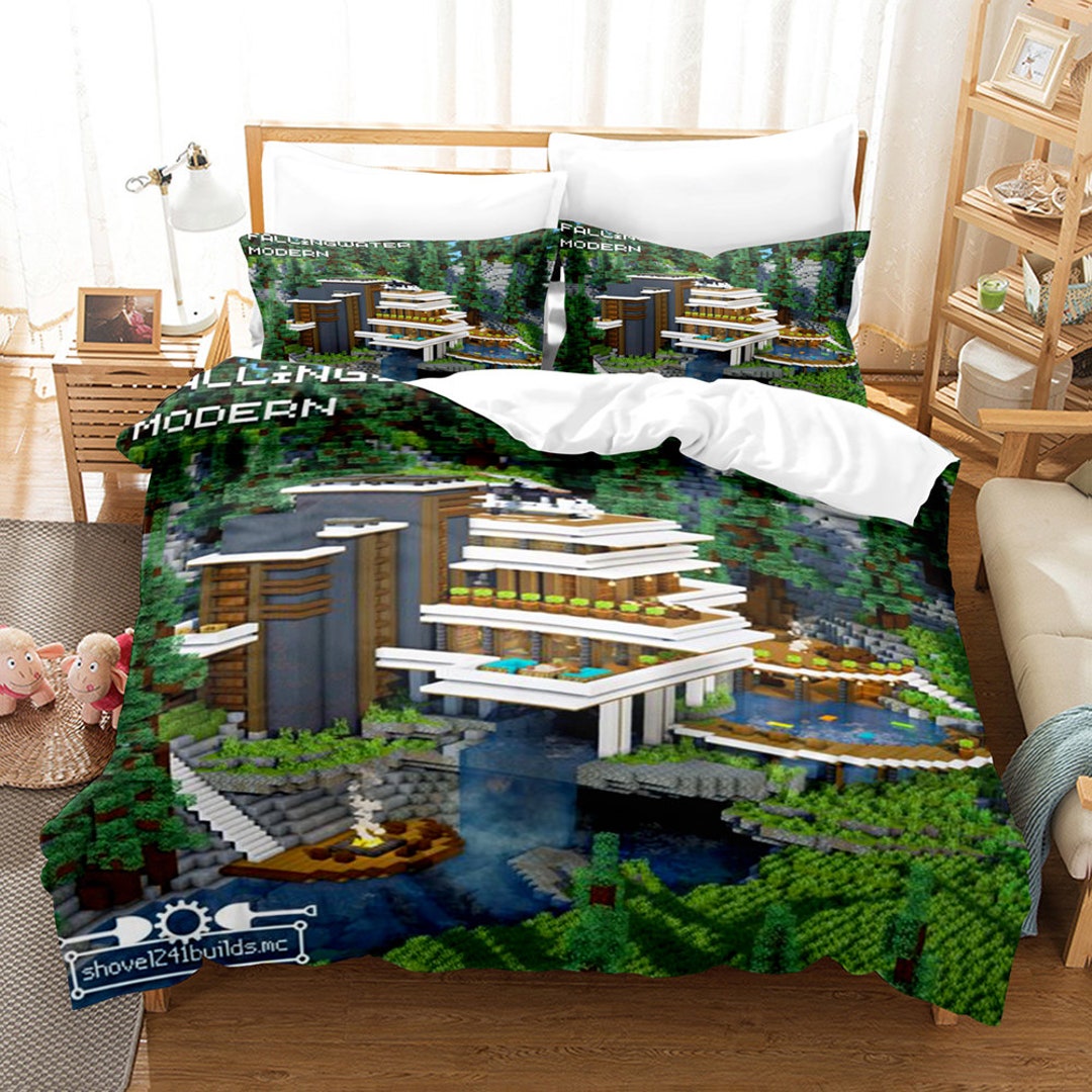 3D Printed Minecraft Bedding Set Queen Baby Zipper Bedding Etsy
