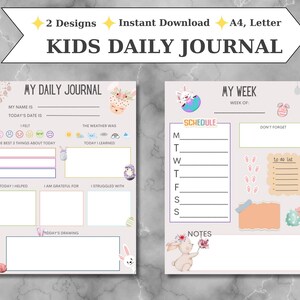 Kids Daily Journal Printable / Journal for Kids / Diary for - Etsy