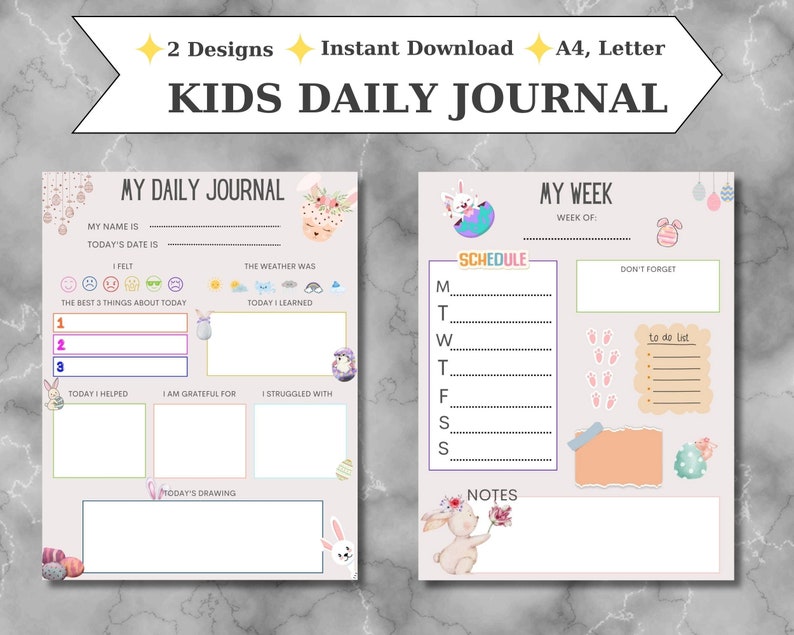 Kids Daily Journal Printable / Journal for Kids / Diary for - Etsy