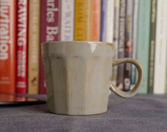 Wabi-Sabi Handmade Vintage Mug, Raku Yaki Ware, Rustic Textured Crafted Cup, Japandi Coffee Espresso Tea Mug, Stylish Artsian mug