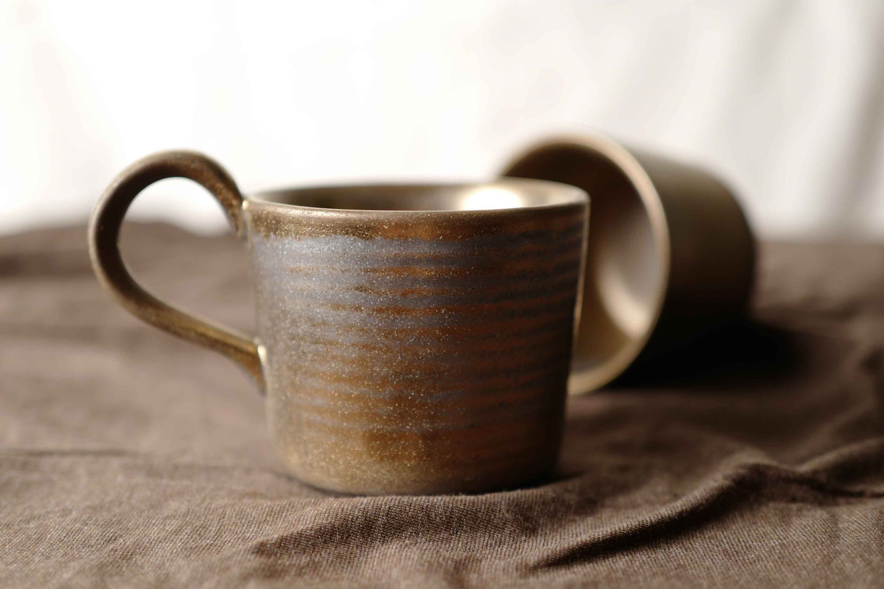 Vintage Keramik handgemacht Becher, 300ml, wabi-sabi style, 1stk