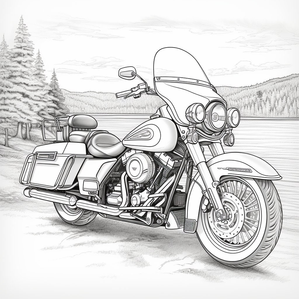 68 Harley Davidson Coloring Sheets Pages High Resolution. Awesome Gift ...