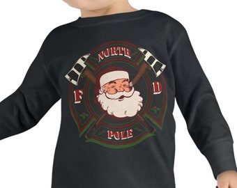 North Pole Fire Department Children's Shirt, Toddler Long Sleeve