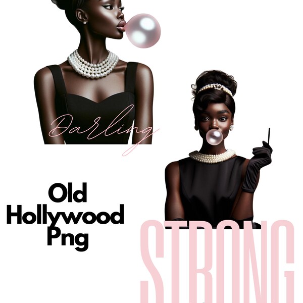 Black Woman old Hollywood Inspired Png