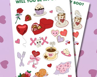 Valentine’s Day Stickers / Cute Stickers for Students, Crafters, Children, and Collectors: for Use on Laptops, Journals, Notebooks, & Cards