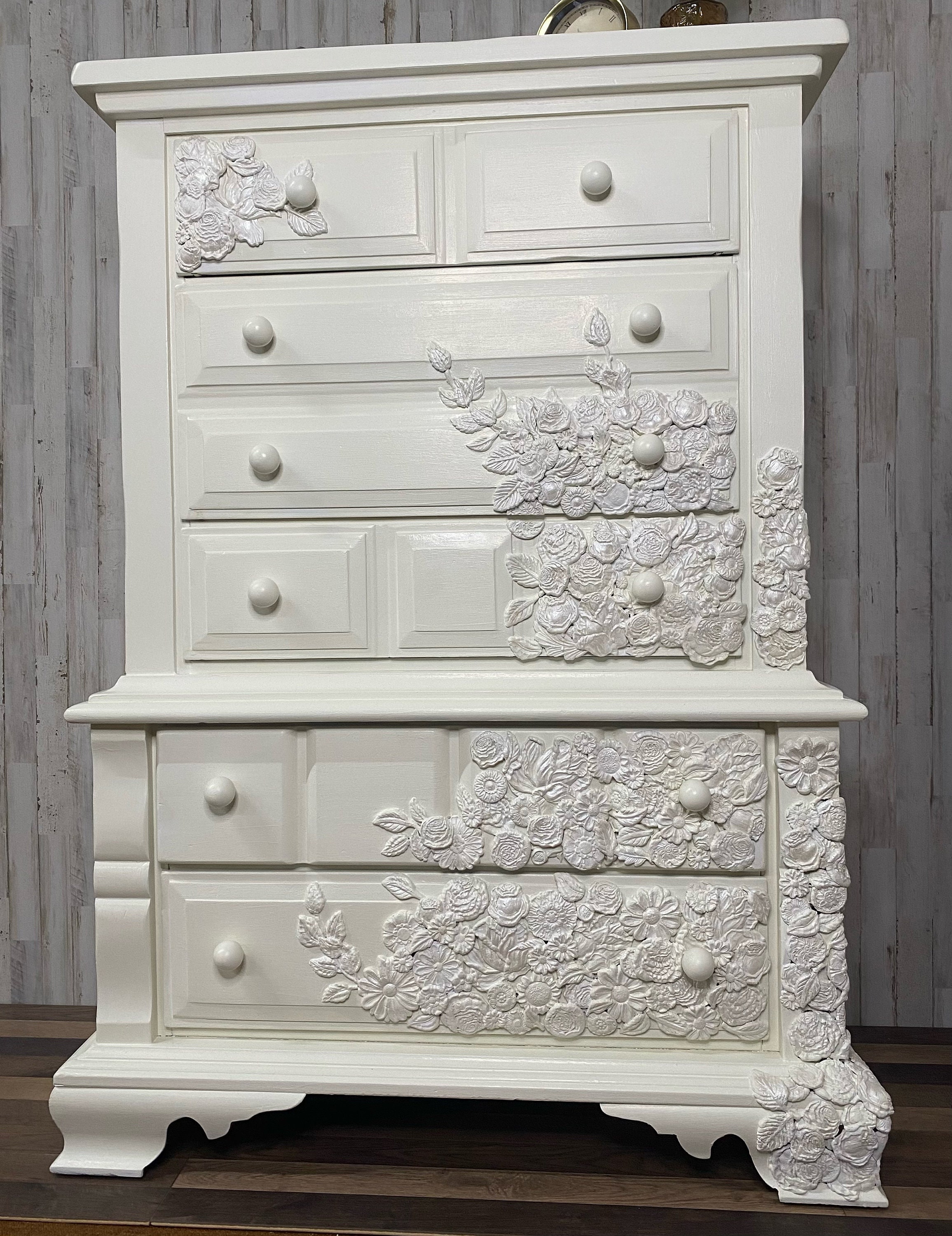 Hand Painted White Queen Bedroom Suite Etsy