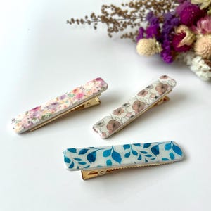Floral Hair Clips | Spring Florals | Handmade | Polymer Clay Hair Accessories | Barette | Feminine Style