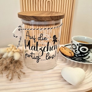 Plätzchenglas, Vorratsglas, Glas für Kekse, personalisiert, Keksdose, Auf die Plätzchen, Geschenk Lehrerin, Erzieherin, Aufbewahrungsglas