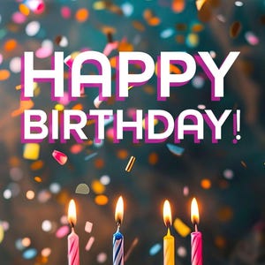 Cartão Digital Feliz Aniversário | Download Instantâneo | Animado | Estático