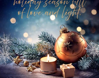 Tarjeta navideña digital animada con adorno navideño, descarga instantánea