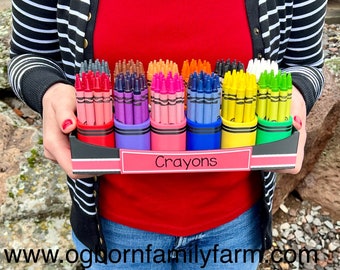Personalized crayon caddy for teachers, designed and made in the USA!