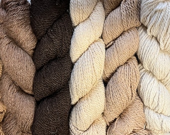 Natural Alpaca Silk Yarn, Sport Weight 2-Ply, USA Made