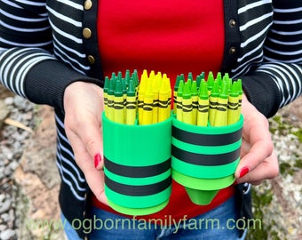 Crayon shaped Crayon holder for primary school teachers desk, Made in Oregon, USA.