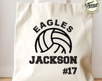 Custom Volleyball Team Tote Bag: Personalized Name & Number Gift
